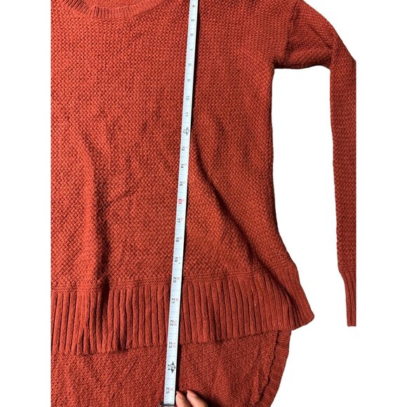 Madewell Waffle Knit Rust Orange Pullover Sweater High Low Woman's Size XS - Picture 7 of 7